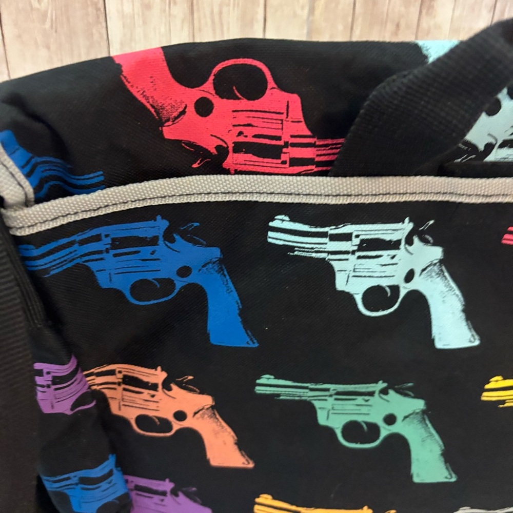 Andy Warhol Revolver Print Pop Art Canvas Messenger Bag - Picture 6 of 9